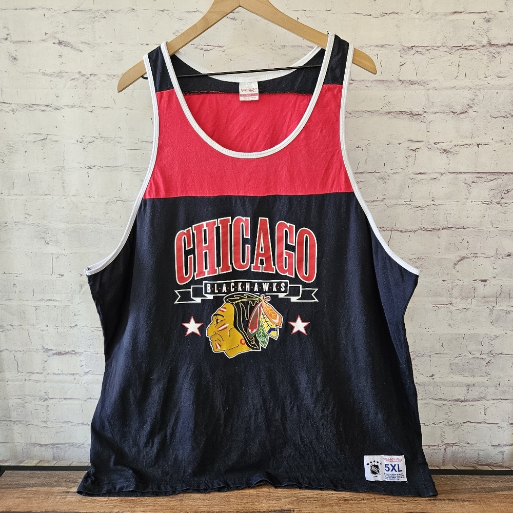 Mitchell & Ness Chicago Black Hawks NHL Graphic Print Cotton Tank 5XL